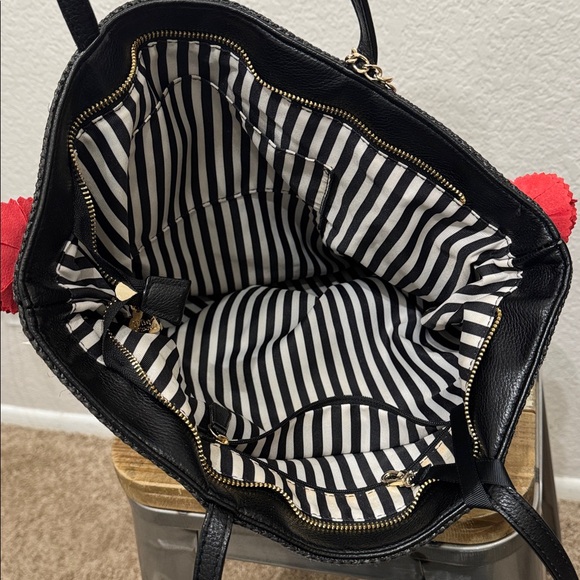 Betsey Johnson Black Woven Tote Shoulder Bag - Picture 7 of 8